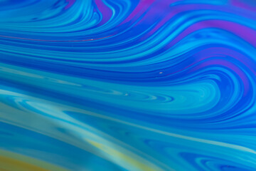 Colorful psychedelic soap bubble refractions pattern macro. Colorful macro Soap bubble iridescence