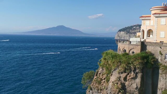 A villa overlooking the Mediterranean Sea and Mount Vesuvius, Campania, Italy