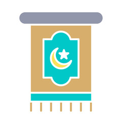 Islam symbol on flag icon