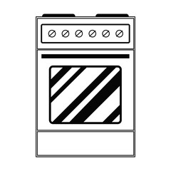 Vector electric stove in doodle style. Free standing hot plate with buttons. The device for frying, grilling, heating. Illustration on the theme of cuisine, cooking, recipes, kitchen items