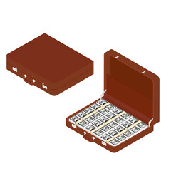 Brown briefcase with million dollars