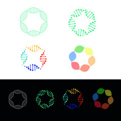 DNA Icons set. DNA Structure molecule icon. Vector molecule element for logo.