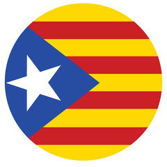 Vector flag of Catalonia. Catalonian flag. Autonomous community in Spain - obrazy, fototapety, plakaty