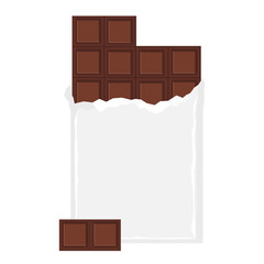 Milk chocolate bar. Vector illustration isolated on white background.