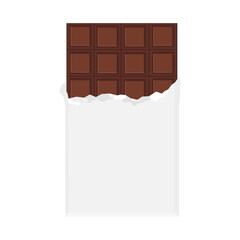 Milk chocolate bar. Vector illustration isolated on white background.