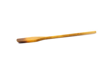 wooden spatula isolated on white . kitchen device