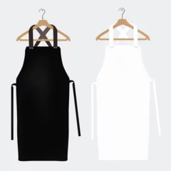 Foto op Canvas White and black aprons, apron mockup, clean apron. Vector illustration © viktorijareut