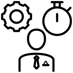 Icon of business manager linear design