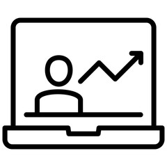 A linear design, icon of online analyst