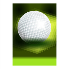 Golf Sportive Game On Meadow Flyer Poster Vector