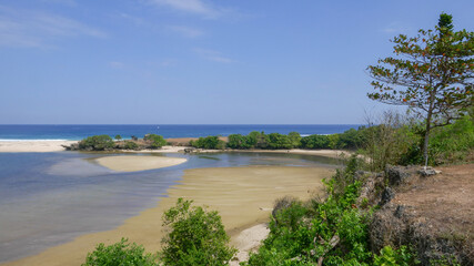 Colorful landscape view on the Indian Ocean from Ratenggaro village, Sumba island, East Nusa Tenggara, Indonesia