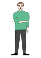 Man standing cartoon character isolated - vector