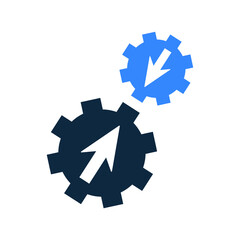 Connect gears, integration process, system settings icon. Editable vector icon design is isolated on a white background.