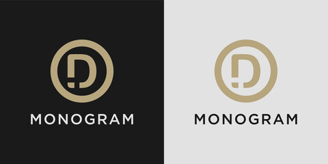 Monogram logo design letter d with creative circle concept