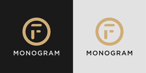 Monogram logo design letter f with creative circle concept