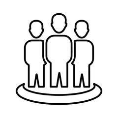 Business leader, Group of people outline icon. Line art vector.