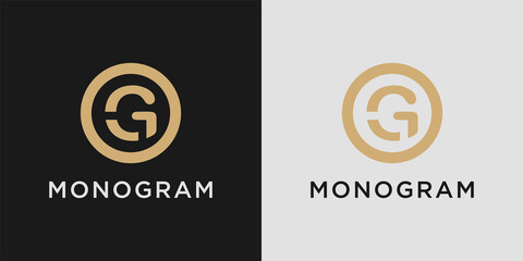 Monogram logo design letter g with creative circle concept