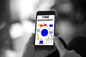 Time management concept on a smartphone