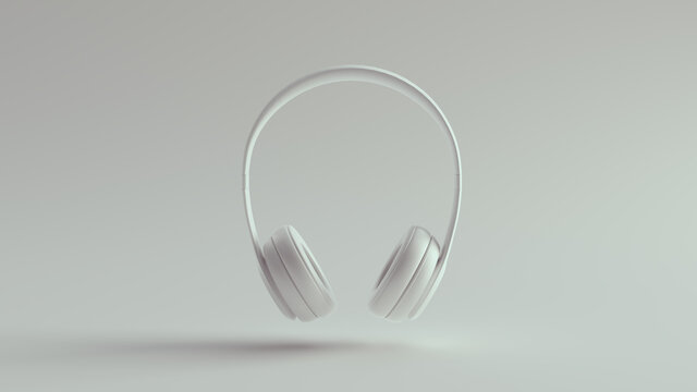 White Headphones Slim Luxury Earphones 3d Illustration 3d Render