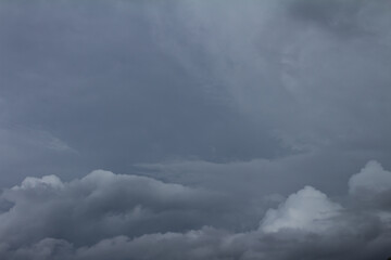 Black storm clouds. Sky covered with rain clouds.