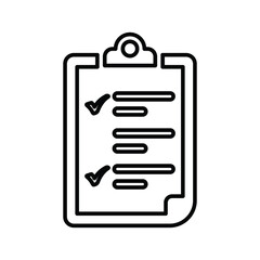 Test, report, document check, checklist outline icon. 