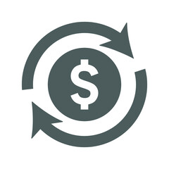Obraz premium Refund, revert, back payment icon. Gray color vector graphics.