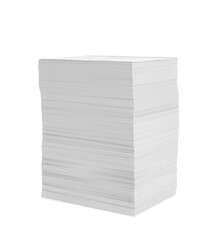 Stack of paper sheets isolated on white