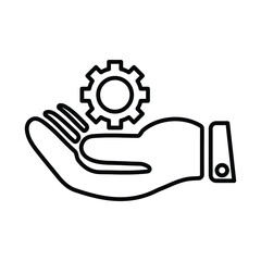 Service, tools, gear, business, hand, settings outline icon. 