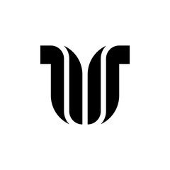 Vector Logo Letter V Leaf Geometric