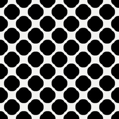 Abstract Shape Diagonal Seamless Pattern. Black And White.