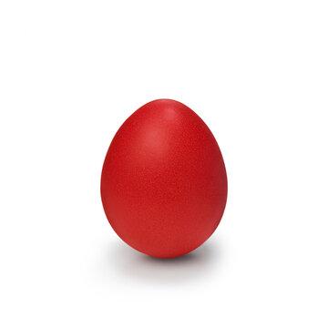 Red easter egg isolated on white background