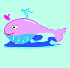 whale animal funny happy vector
