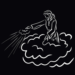 Jesus Sends Light or Blessing from Heaven