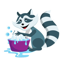 Cartoon Raccoon. Vector graphics to design