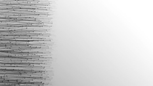 Abstract Technology Background With Pinhead Patterns Looping/ 4k animation of an abstract technology background with moving lines and dots for network digital data concept and communication seamless l