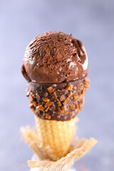 chocolate ice cream and cone