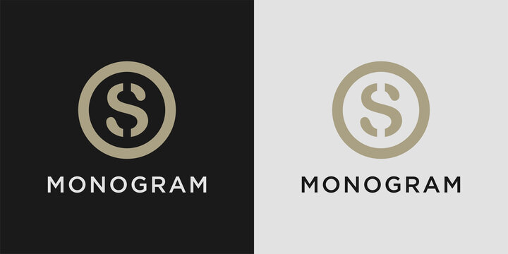 Monogram logo design letter s with creative circle concept