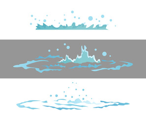 Dripping water special effect fx animation frames sprite sheet. Clear water drop burst frames for flash animation in games, video and cartoon