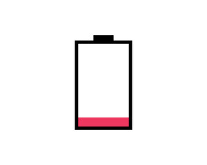 Low battery level icon isolated. Charging symbol. Electic charge technology. EPS 10