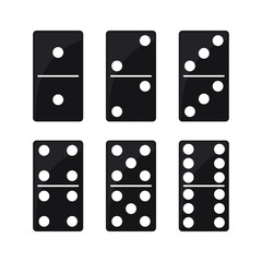 Domino black set vector on white background. Eps 10 vector illustration.