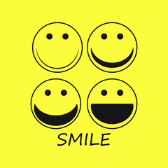 Set of smile emoticon vector icon. Eps10 vector illustration.