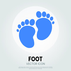 Foot icon vector. Baby footprint design. Eps10 vector illustration.