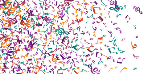 Musical notes flying vector design. Melody