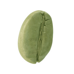 One coffee bean. 3D illustration