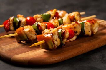 kebab - Grilled chicken meat with vegetables.