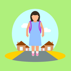 Vector illustration of school and pupils life. 