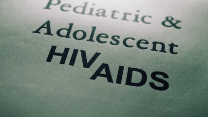 Close up of adolescent hiv aids text