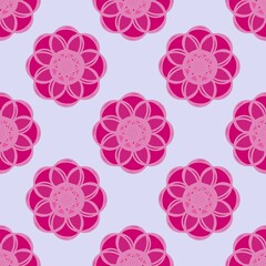 seamless pattern with pink flowers design