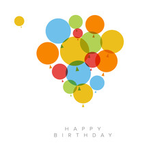 Happy birthday vector illustration card template with balloons