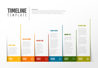 Infographic Timeline Template with corner pages and icons